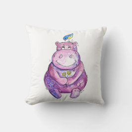 Niedlich Whimsical Lila Hippo Kissen