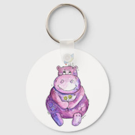 Niedlich Whimsical Lila Hippo Schlüsselanhänger