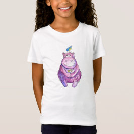 Niedlich Whimsical Lila Hippo T-Shirt