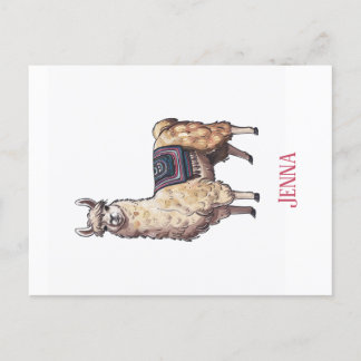 Niedlich Whimsical Llama Personalisiert Postkarte