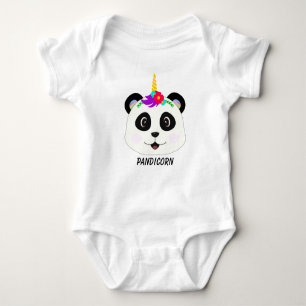 Niedlich Whimsical Panda Unicorn Pandicorn Baby Strampler