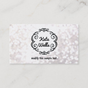 Niedlich Whimsical White Glitzer Bokeh Visitenkarte