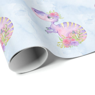*~* Niedlich Whimsischer Sweet Dragons Dinosaurier Geschenkpapier