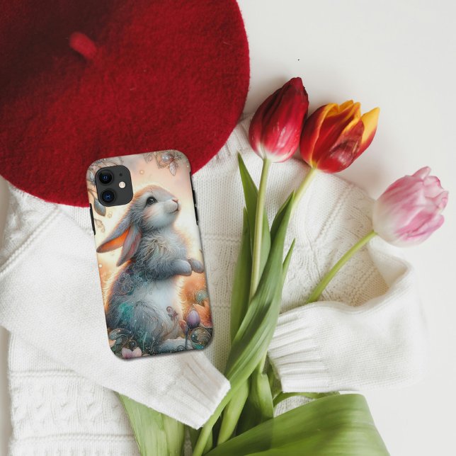 Niedlich Whimsisches Wasserfarben Bunny Floral Case-Mate iPhone Hülle (Von Creator hochgeladen)