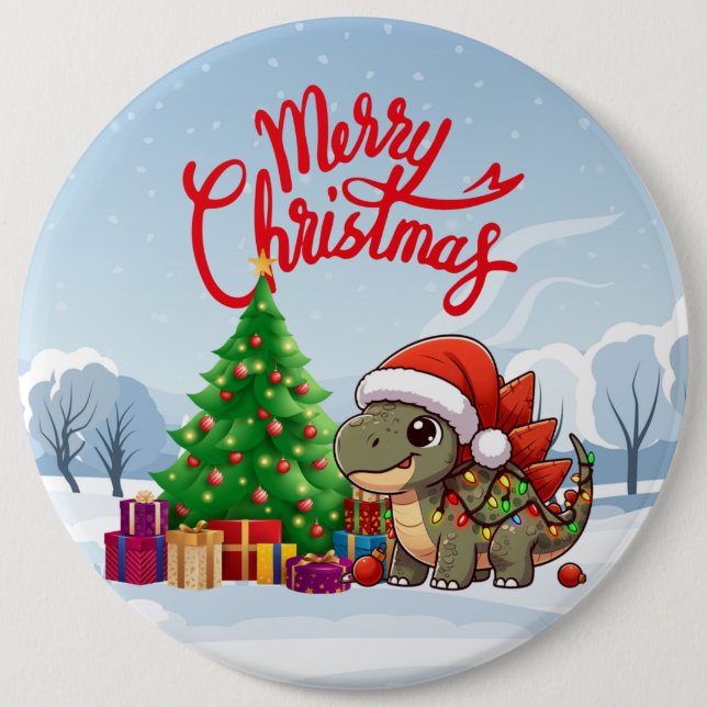 Niedlich-Whimsisches Weihnachtsfest Button (Vorderseite)