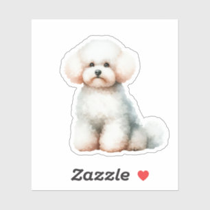Niedlich White Bichon Frise Dog Aufkleber