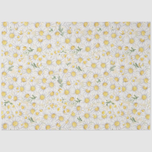 Niedlich White Daisy Blumendecoupage Seidenpapier (Vorderseite)