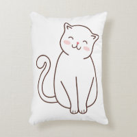 Niedlich White Kawaii Lächelnde Katze