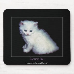 Niedlich White Kitten Art Mousepad