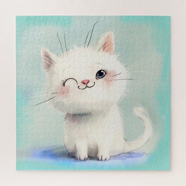 Niedlich White Kitten Puzzle (Vertikal)