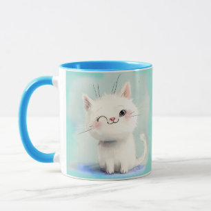 Niedlich White Kitten Tasse