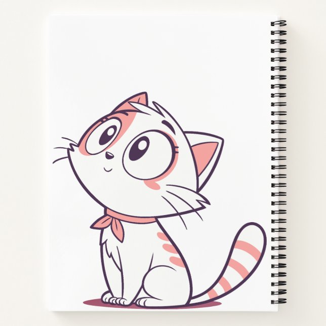 Niedlich White & Pink Kitten - Kinder-Notebook Notizbuch (Rückseite)