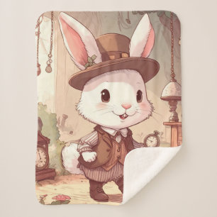 Niedlich White Rabbit Wonderland Whimsical Timekee Sherpadecke