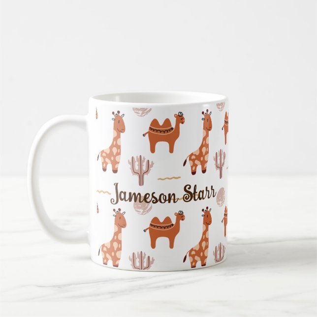 Niedlich White Toy Animal Cactus Camel Llama Kaffeetasse (Links)