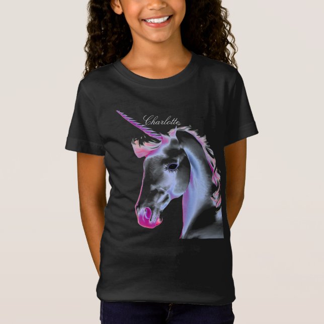 Niedlich White Unicorn AI Designer T - Shirt (Vorderseite)