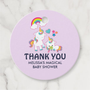 Niedlich White Unicorns Magical Mama & Baby Danke Geschenkanhänger
