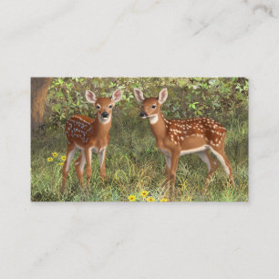 Niedlich Whitetail Deer Twin Fawns Visitenkarte