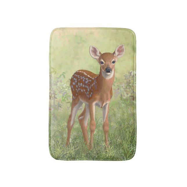 Niedlich Whitetail Fawn Badematte (Vorderseite Vertikal)