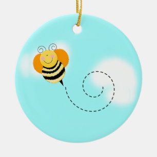 Niedlich, wie Bienen-Foto-Weihnachtsverzierung Keramikornament