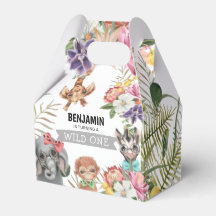 Niedlich Wild One Jungle Boy Birthday Favor Box