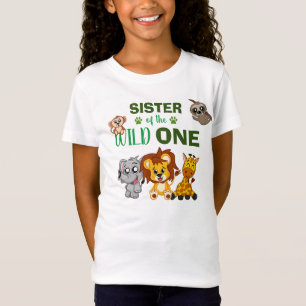 Niedlich Wild One Jungle Safari TierSchwester Zoo T-Shirt
