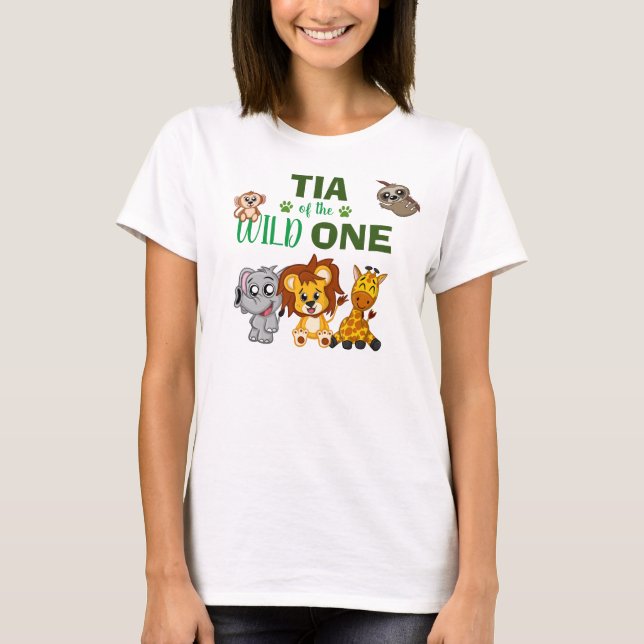 Niedlich Wild One Jungle Safari Zoo T-Shirt (Vorderseite)