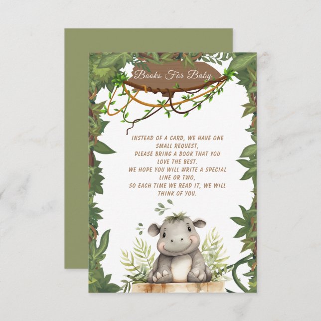 Niedlich Wild One Safari Baby Hippopotamus Baby Du Begleitkarte (Vorne/Hinten)