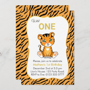 Niedlich Wild One Tiger Einladung zum 1. Geburtsta