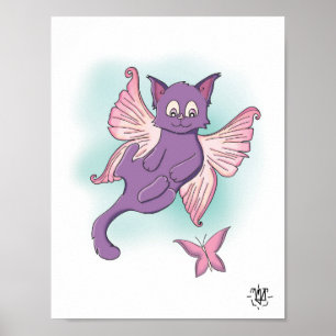 Niedlich Winged Fairy Kitty Poster