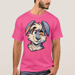 Niedlich Winking Anthro Furry Rabbit Art T-Shirt
