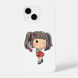 Niedlich Winking Chibi Girl iPhone 14 Hülle