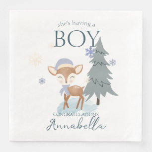 Niedlich Winter Baby Deer Boy Fawn Serviette