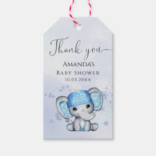 Niedlich Winter Elephant Baby Dusche Danke, dass S Geschenkanhänger