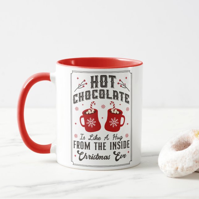Niedlich Winter Hot Chocolate Frohe Weihnachtsfeie Tasse (Mit Donut)