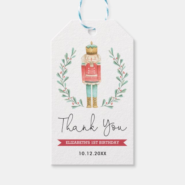 Niedlich Winter Nutcracker Weihnachtsferien-Gefall Geschenkanhänger (Vorderseite)