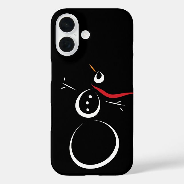Niedlich Winter Snowman Black Case-Mate iPhone Hülle (Rückseite)