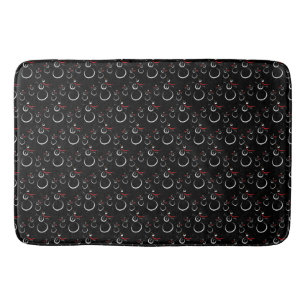 Niedlich Winter Snowman Pattern Schwarz Badematte