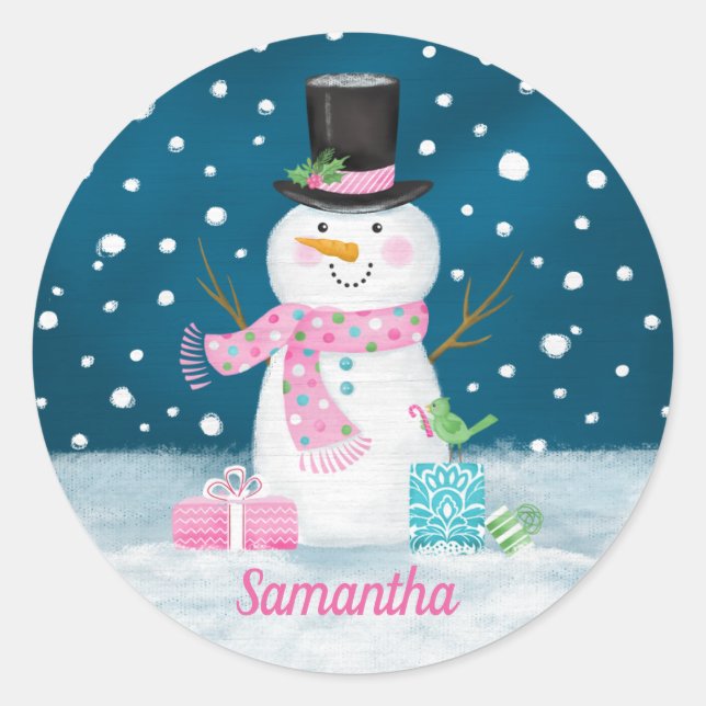 Niedlich Winter Weihnachtsfest Snowman Sticker (Vorderseite)
