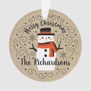 Niedlich Winter Weihnachtsschneemann Ornament