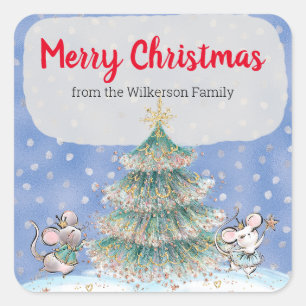 Niedlich Winter Wonderland Nutcracker Weihnachten Quadratischer Aufkleber