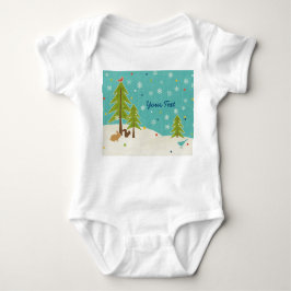 Niedlich Winter Wonderland Waldlandschaft personal Baby Strampler