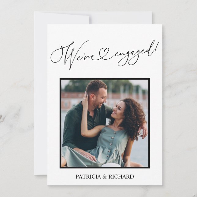 Niedlich Wir sind Verlobt Verlobung Ankündigung Fo (Vorderseite)