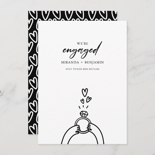 Niedlich Wir sind Verlobte Verlobung Ankündigung (Vorne/Hinten)