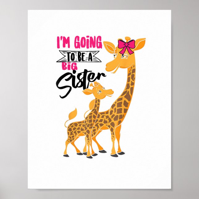Niedlich wird eine große Schwester Giraffen lustig Poster (Vorne)