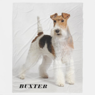Niedlich Wire Fox Terrier Dog Foto Fleecedecke