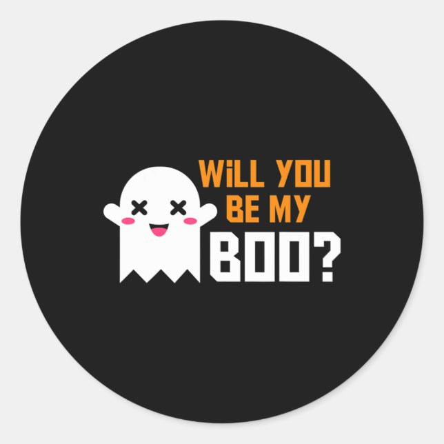 Niedlich wirst du mein Boo Ghost Halloween sein! L Runder Aufkleber (Vorderseite)