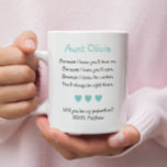 Niedlich wirst du mein Foto für mein Lieblingsgedi Kaffeetasse<br><div class="desc">Frag dieser besonderen Frau in deinem Leben,  die Patenmutter deines Kindes zu sein,  mit diesem personalisierten Vorschlag der Patenmutter Kaffee-Tasse. Passen Sie diese bezaubernde Tasse mit einem Foto Ihres Kindes und ihrem Namen an.</div>
