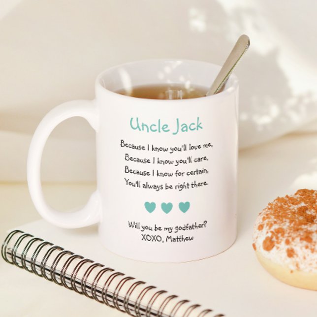 Niedlich wirst du mein Pate Gedicht Foto sein Kaffeetasse (Von Creator hochgeladen)