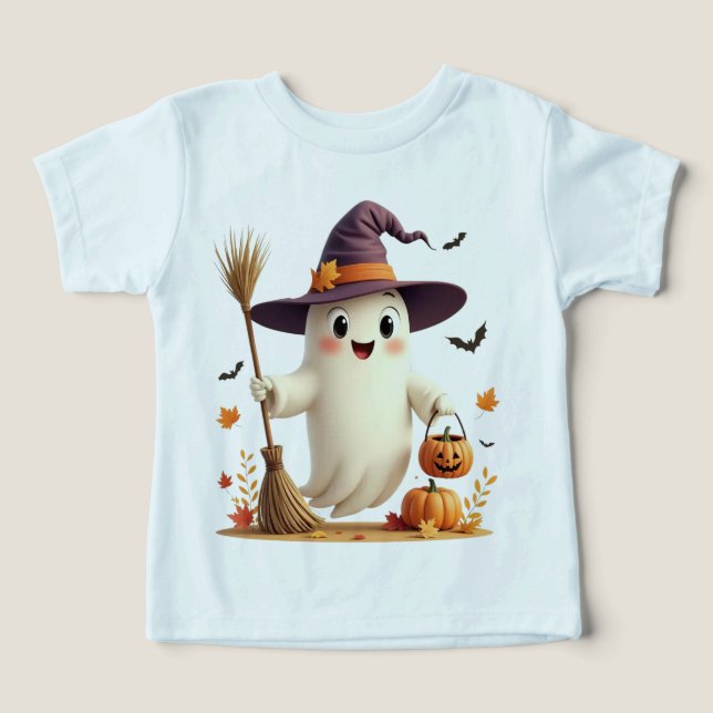 Niedlich Witchy Ghost Halloween Kleinkind T - Shir (Design Vorderseite)