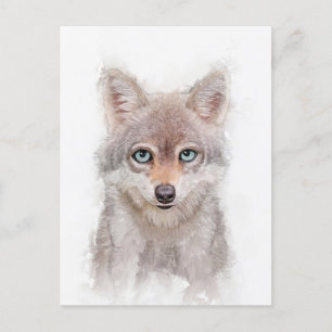 Niedlich Wolf Cub Portrait Postkarte